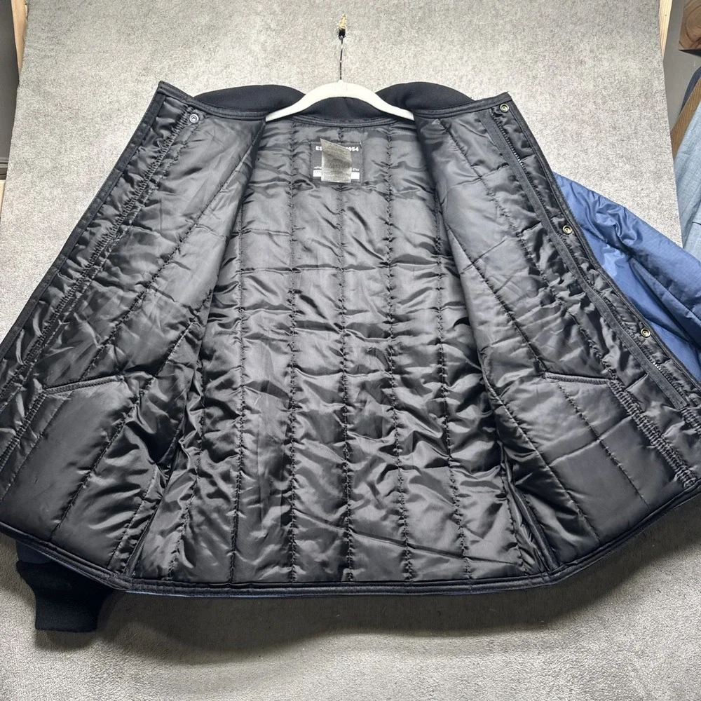 RefrigiWear Blue‎ Quilted Insulated Workwear Bomber Jacket Men's Medium Nylon